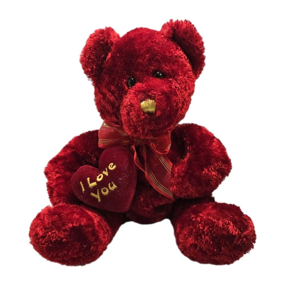 Dan Dee Valentine’s Day Teddy Bear 13” Red Plush I Love You Heart Collector 2004